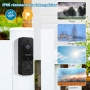 Wireless doorbell with camera and sound, 6400mAh battery, 170° viewing angle, IP66 waterproof