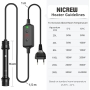 NICREW 100W Aquarium Heater, Submersible Aquarium Heater for 5-10L, Adjustable Water Turtle Heater with Suction Cups