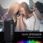 Ortizan Bluetooth speaker with color LED backlight, IPX7 water protection and 360° surround sound