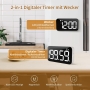 DOOMAY Digitaler Küchentimer - Magnetischer Wiederaufladbarer Küchenwecker, Helligkeit und Lautstärke einstellbar, Ideal für Kochen, Klassenzimmer, Büro und für Kinder, Lehrer, Senioren zu verwenden