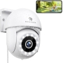 Menborn Outdoor Surveillance Camera, 2K/3MP, 360° Surveillance with Starlight Colour Night Vision, 2.4GHz IP Outdoor Camera with Floodlight, Two-Way Audio, Motion Detection, Works with Alexa