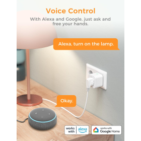 Refoss Mini Smart Plug, разъем Wi-Fi, совместимый с Alexa и Google Home 