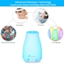 Diffuserlove Humidificador Difusor de Aceites Esenciales Control Remoto Difusor de Aromas Ultrasónico Aceites Esenciales Humificador de Niebla Silenciosa Whisper con Lámparas de 7 Colores