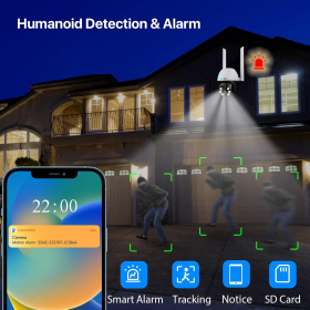 Cámara de seguridad PTZ para exteriores SV3C: Cámara IP Wi-Fi inteligente 1080P