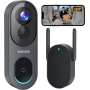 BOTSLAB Wireless Video Intercom with Wi-Fi and 210-Day Battery - 5MP Camera, 180° View, Two-Way Audio and Siren