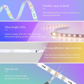 LED strip 20 m with remote control, timer setting, brightness adjustment