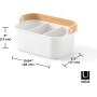 Umbra Bellwood Stackable storage box with removable dividers, White/natural Size M 28 x 17 cm