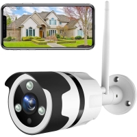 NETVUE outdoor surveillance camera, outdoor camera surveillance, outdoor WiFi camera with Alexa compatible, FHD IP camera with night vision, motion detection and IP66 waterproof
