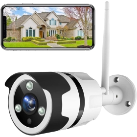 NETVUE outdoor surveillance camera, outdoor camera surveillance, outdoor WiFi camera with Alexa compatible, FHD IP camera with night vision, motion detection and IP66 waterproof