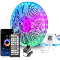 Mexllex 10 m LED-Streifen (1 Rolle), Bluetooth-RGB-LED-Streifen mit App-Steuerung