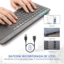 Rii RT518S Kabellose und Bluetooth-Multimedia-Tastatur mit 2 LED-Hintergrundbeleuchtung und großer wiederaufladbarer Multi-Touch-Tastatur für PC, Laptop, Tablets, Smart TV, Windows, MacOS, Linux