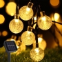 Aisutha Luces LED solares para jardín al aire libre, 8 m, cadena de luces solares para exteriores, 40 LED, 8 modos, bolas de cristal, impermeables, IP65, luces solares para exteriores, para jardín, patio, balcón, boda