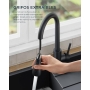 Black FORIOUS stainless steel kitchen faucet with pull-out spout