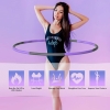 Dawngrey Weighted Hula Fitness Hoop, 8-сегментний знімний тренажер Hoola Hoop з міні-рулеткою для дорослих, дітей, талії/стегон/масажу для схуднення (фіолетово-сірий)