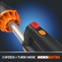 Професійна акумуляторна повітродувка WORX NITRO 40V WG585E.9 - потужний безщітковий двигун - 3 швидкості та 2 режими - швидкість повітря 266 км/год - об'єм повітря 1053 м³/год - легкий і компактний - без акумулятора та зарядного пристрою