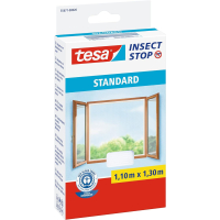 tesa Insect Stop STANDARD fly screen for windows - insect protection can be cut to size - mosquito protection without drilling - 1 x fly net white - 110 cm x 130 cm