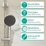 hansgrohe Pulsify Select S - shower head, hand shower with 3 jet types (relaxation version), round shower head (⌀ 105 mm), shower head with anti-limescale function, chrome, 24110000