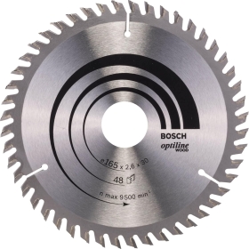 Bosch Optiline Wood Professional circular saw blade for wood, 165 x 30 x 2.6 mm, 48 teeth