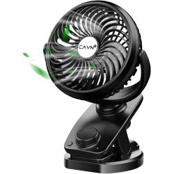 CAVN 5000mAh Leise Tischventilator Clip Fan, mini USB Ventilator, Auto-Oszillierend, 360° Drehung 