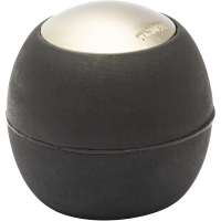 Tope para puerta de pared WAGNER EGG - Ø Ø 30 x 30 mm, fundición inyectada de cinc con apariencia de acero inoxidable, tope suave de caucho termoplástico, negro, para atornillar, incluye material de fijación - 15517811