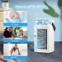 YISSVIC 4-in-1 tragbare Mini-Klimaanlage mit 3 Geschwindigkeiten und 7 Hintergrundbeleuchtungsfarben