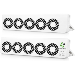 Ventilador de radiador ecoCalm 2.0 con 10 ventiladores mejorados, amplificador de radiador inteligente aumenta la eficiencia de calefacción y ahorra energía (juego dúo)