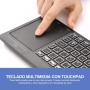 Rii RT518S Teclado Multimedia Inalámbrico y Bluetooth con 2 Retroiluminación LED y Gran Teclado Multitáctil Recargable para PC, Portátil, Tabletas, Smart TV, Windows, MacOS, Linux