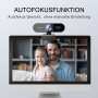 eMeet Webcam 1080P – Full-HD-Webcam mit Autofokus, Webcam mit Dual-Mikrofon, Low-Light-Korrektur, 96° Sichtfeld, für PC, Desktop, Xbox, Win10, Mac OS X, für Skype, Zoom