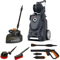 Yard Force 2500W pressure washer EW N15X with water-cooled induction motor, wheels + extendable handle, including hand brush, surface cleaner