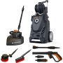 Yard Force 2500W pressure washer EW N15X with water-cooled induction motor, wheels + extendable handle, including hand brush, surface cleaner