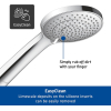 Duravit Universal hand shower, shower with 3 jet types (Rain, Intense Rain, Soft Rain), round hand shower (Ø 110 mm), hand shower with water-saving MinusFlow function, chrome