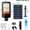Farola solar Kingwen 400W con sensor crepuscular, color blanco frío