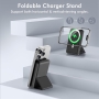 Powerbank Podoru 10000mAh Foldable Magnetic PD Power Bank 22.5W with LED Display Mini Battery Mag-Safe Compatible for iPhone 15/14/13/12 Pro Max/Pro/Plus/Mini