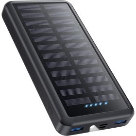 Pxwaxpy Powerbank 30800 mAh, Solarladegerät 15 W 3,0 A [USB-C-Eingang und -Ausgang] Schnellladung, 3 Ausgänge, 3 Eingänge, externer Akku mit LED-Taschenlampe, tragbares Ladegerät für iPhone, Samsung, Huawei und mehr