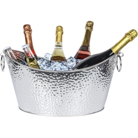 Universal Stainless Steel Ice Bucket 12L - Large Buckets for Champagne and Drinks, Ideal for Parties, Bronze