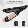 janelove Welleneisen für kurze Haare - Größe einstellbar Turmalin-Keramik Lockenstab für 22/25/28/32mm Beach Waves, Mermaid-Waves Hair Curler Waver für Volumen dünn Haar - (140°C - 230°C)