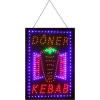 Letrero LED Doner Kebab. Potente cadena colgante intermitente. Tamaño: 60cm x 38cm x 2cm