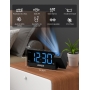 LIORQUE Ceiling Projector Alarm Clock, Large Screen Clock Radio, Digital Alarm Clock with Dual Alarm, Snooze Function, Stepless Brightness Adjustment, 2 USB Charging Ports