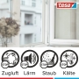 Tesa Moll P-Profile Seal – Rubber seal for insulating spaces between doors and windows – White – 25 m x 9 mm x 5.5 mm