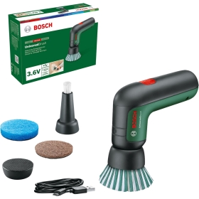 BOSCH VERDE – електрична щітка для чищення Bosch Home and Garden UniversalBrush (включно з вбудованим акумулятором 3,6 В, 1 кабелем micro USB і 4 насадками для чищення, в коробці)