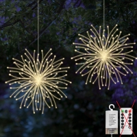 Paquete de 2 luces de fuegos artificiales: Jsdoin 200 Starburst LED Light Christmas Fireworks con control impermeable de 8 modos (control remoto no incluido)