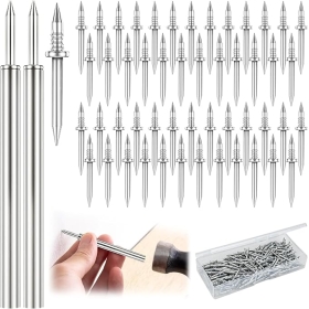 FORMIZON 200pcs Seamless Nails, Double Head Steel Nails, Invisible Safety Screws for Skirting Boards, Baseboard Nails, Galvanized Nails, Equipped with Special Sleeve Tool