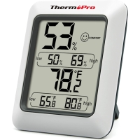 Termohigrómetro digital ThermoPro TP50 Termómetro de interior Termómetro de ambiente con registro e indicador de clima interior para la climatización de interiores Monitor climático