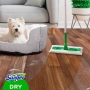 Swiffer Floor Mop Starter Kit, Absorbs 3x more dust and hair and keeps it in place, 1 floor mop + 2 dry floor cloths