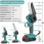 Mini motosierra eléctrica Homerays de conversión perfecta de 26 V, 4/6 pulgadas