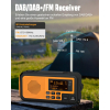 PRUNUS J-367 Clockwork DAB/FM Radio, Emergency Radio with 5000mAh Battery, DAB Plus Battery Operated Radio, Bluetooth Emergency Radio with Flashlight and Reading Light/SOS Alarm for Home, Power Outages