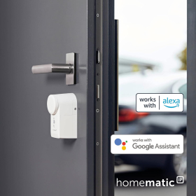 Actuador de cerradura inteligente para el hogar Homematic IP, cerradura electrónica: abre, cierra y bloquea la puerta a través de la aplicación 