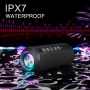 Ortizan Bluetooth speaker with color LED backlight, IPX7 water protection and 360° surround sound