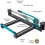 “VEVOR manual tile cutter 35-800 mm: high-performance device with adjustable cutting thickness and professional positioning”