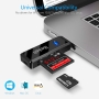 Lector de Tarjetas USB 3.0, Lector de Tarjetas de Alta Velocidad Beikell - Compatible con SD/Micro SD/TF/SDHC/SDXC/MMC - Compatible con Windows/Mac/OS